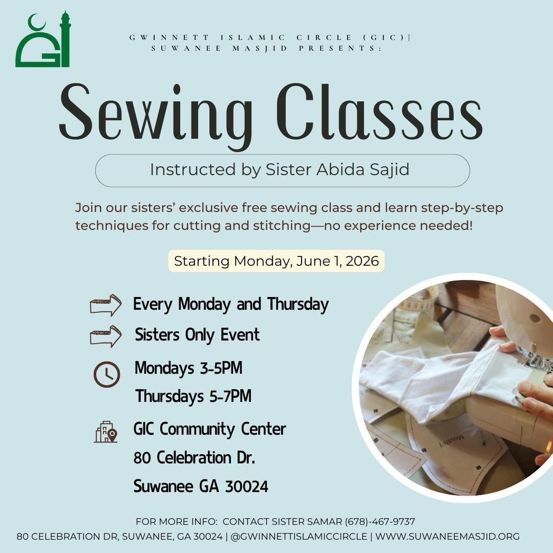 Sewing Classes Instructed by Sister Abida Sajid